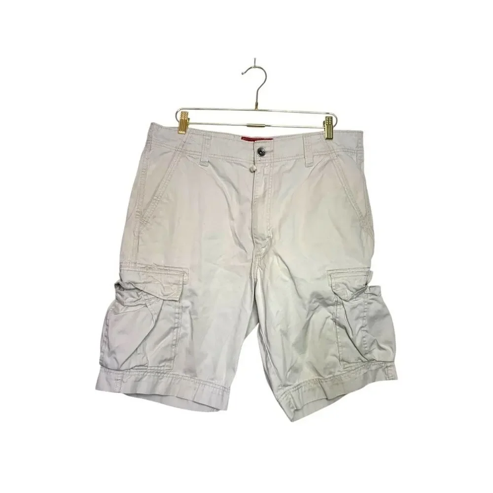 Levis Mens Cargo Shorts Khaki‎ Tan Cotton Twill W36 Utility Hiking Gorpcore